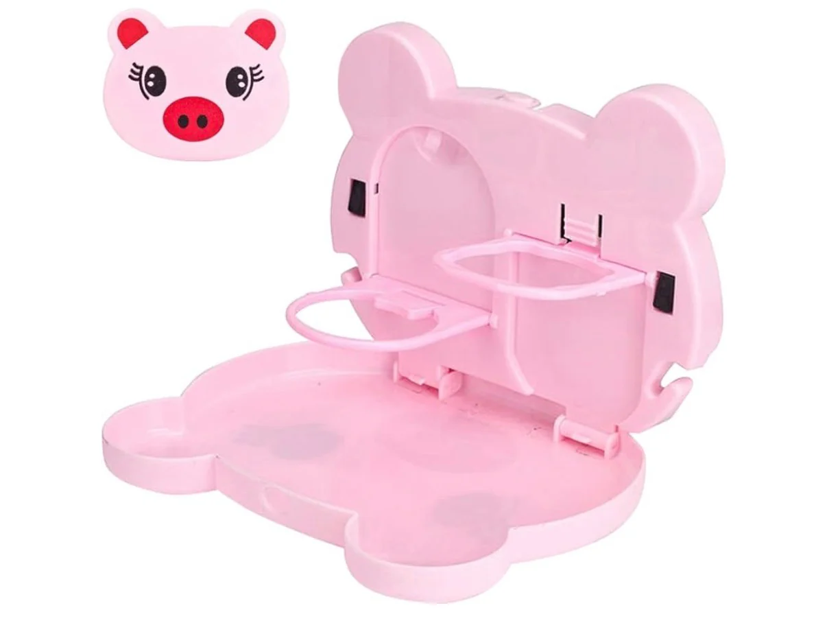 Bandeja Porta Vasos para Auto – Gatito Plegable y cerdito - Image 8