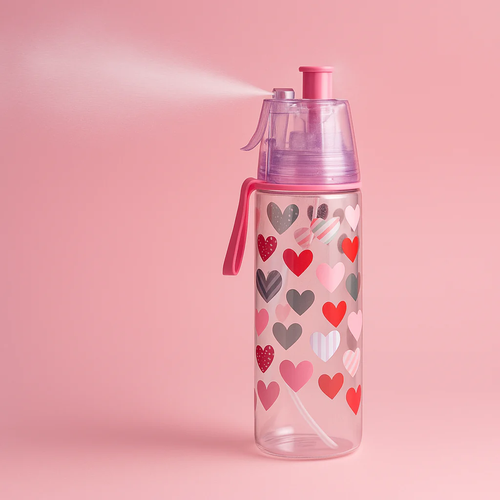 Botella Spray Refrescante con Corazones