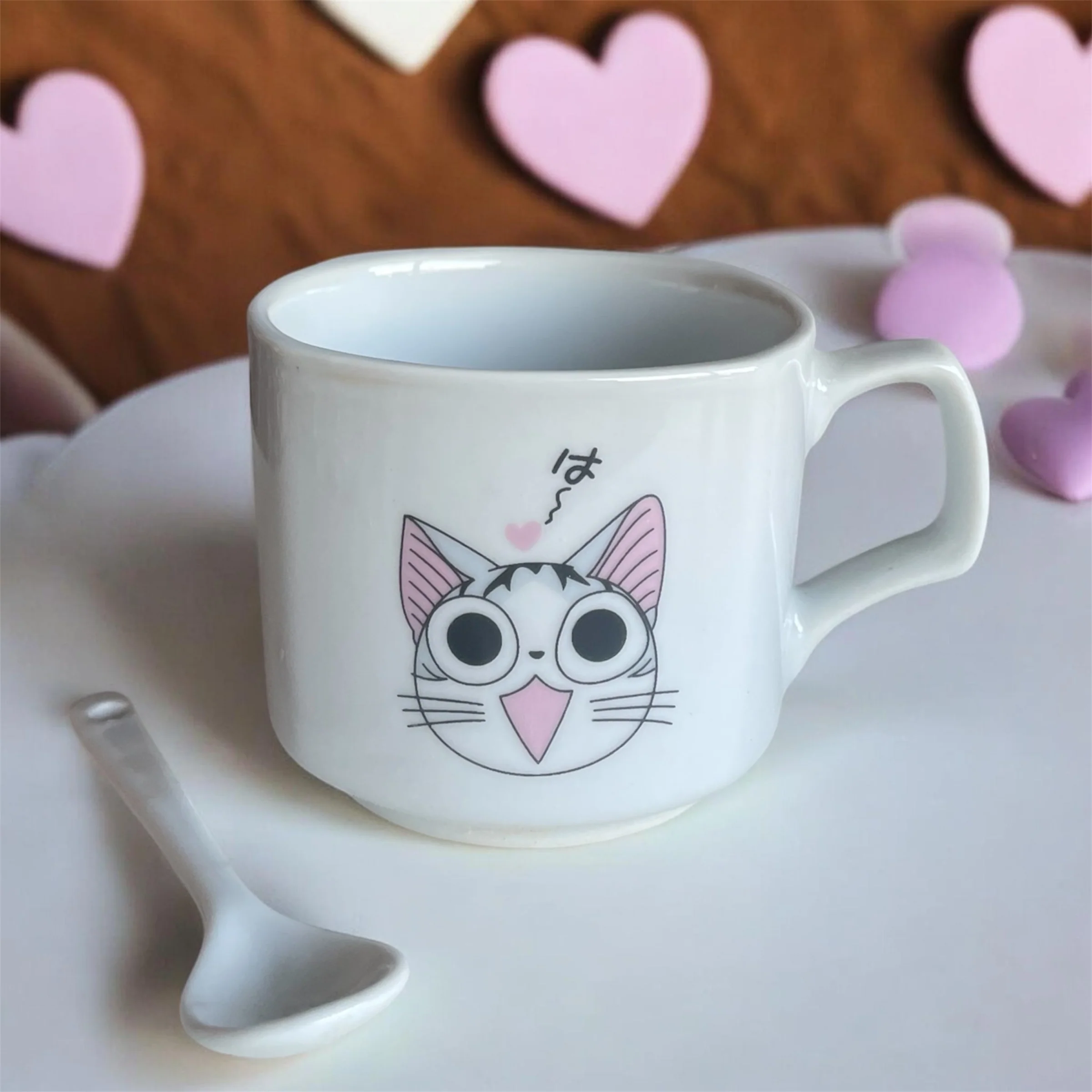 Tazas Gatito Kawaii con Cucharita – Sweet Home Collection - Image 4