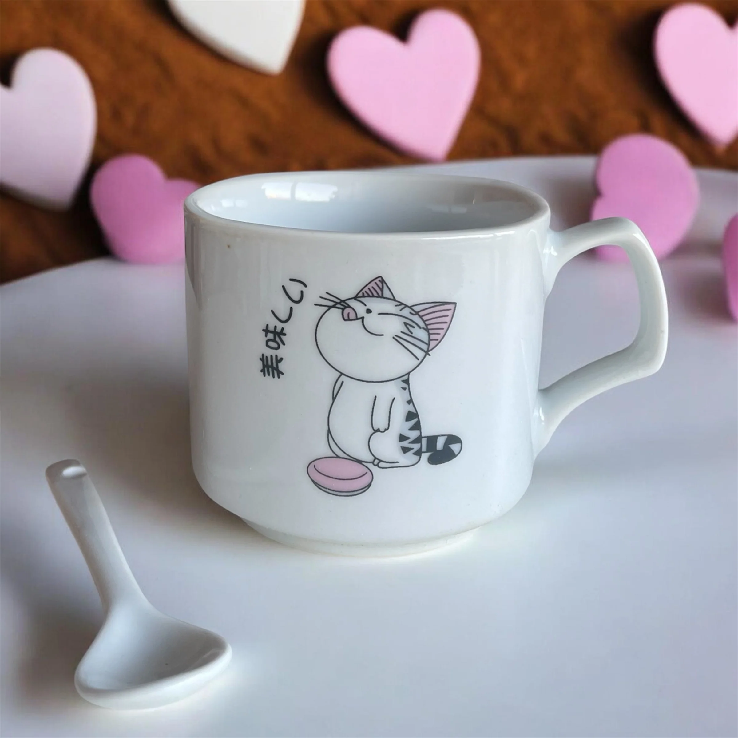 Tazas Gatito Kawaii con Cucharita – Sweet Home Collection - Image 5