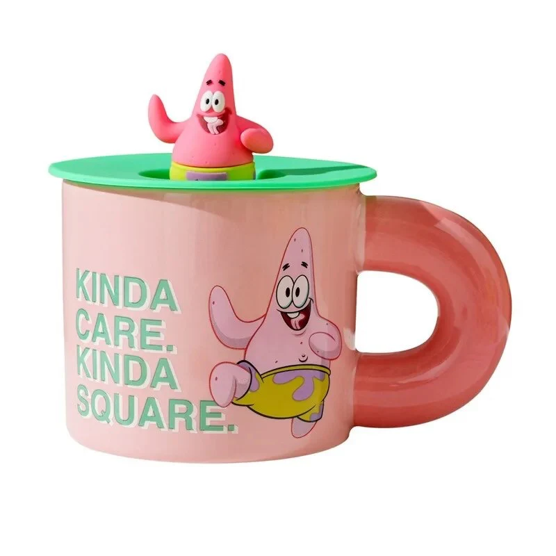 Taza Patricio Estrella “Kinda Care, Kinda Square” con Tapa y Figura 3D - Image 6