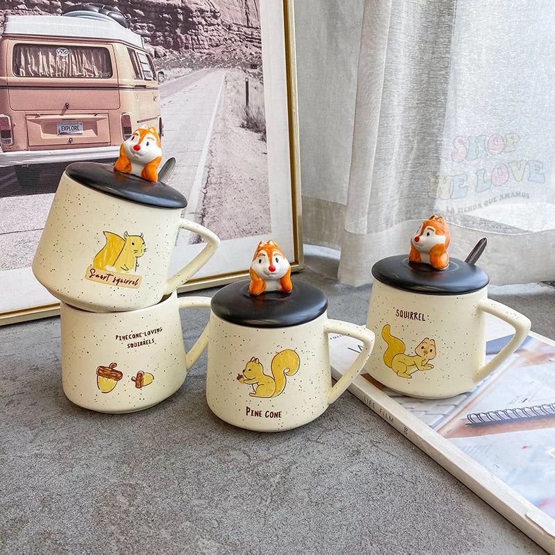 Taza Ardillita 3D con Tapa y Cucharita – Edición Forest Cozy - Image 10