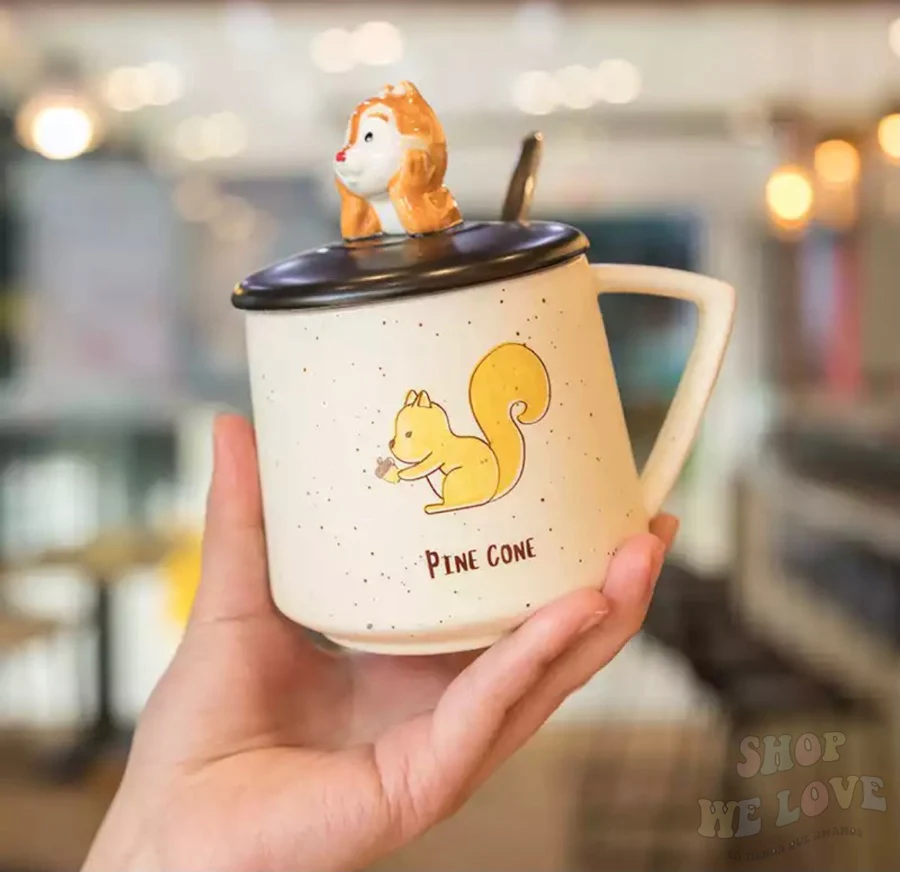 Taza Ardillita 3D con Tapa y Cucharita – Edición Forest Cozy - Image 13