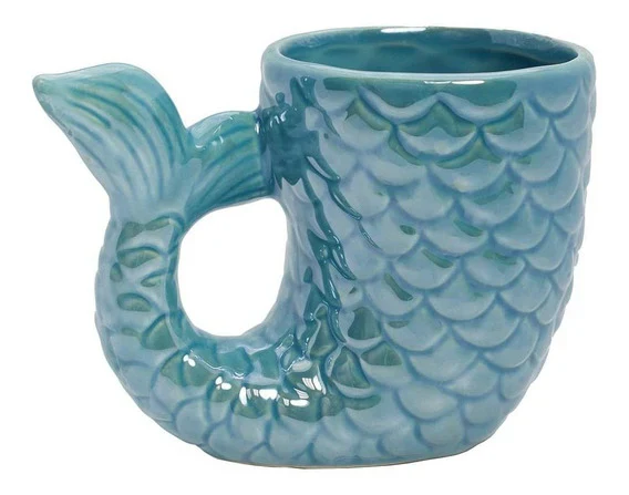 Taza Sirena Iridiscente Texturizada – Acabado Perlado 400 ml - Image 4