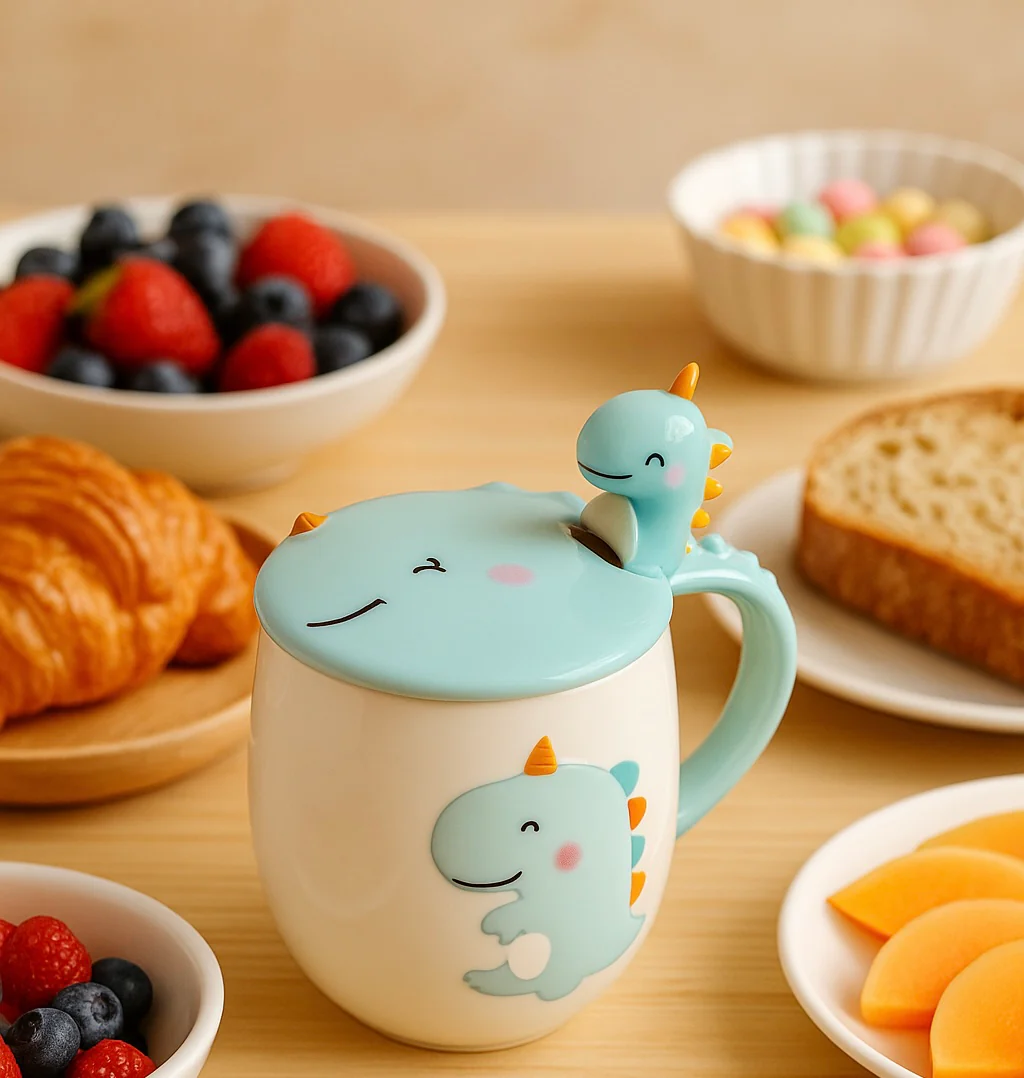 🦖 Taza Dinosaurio con Cuchara y Tapa – Modelos “Quiet”, “Smart” y “Cute” - Image 4